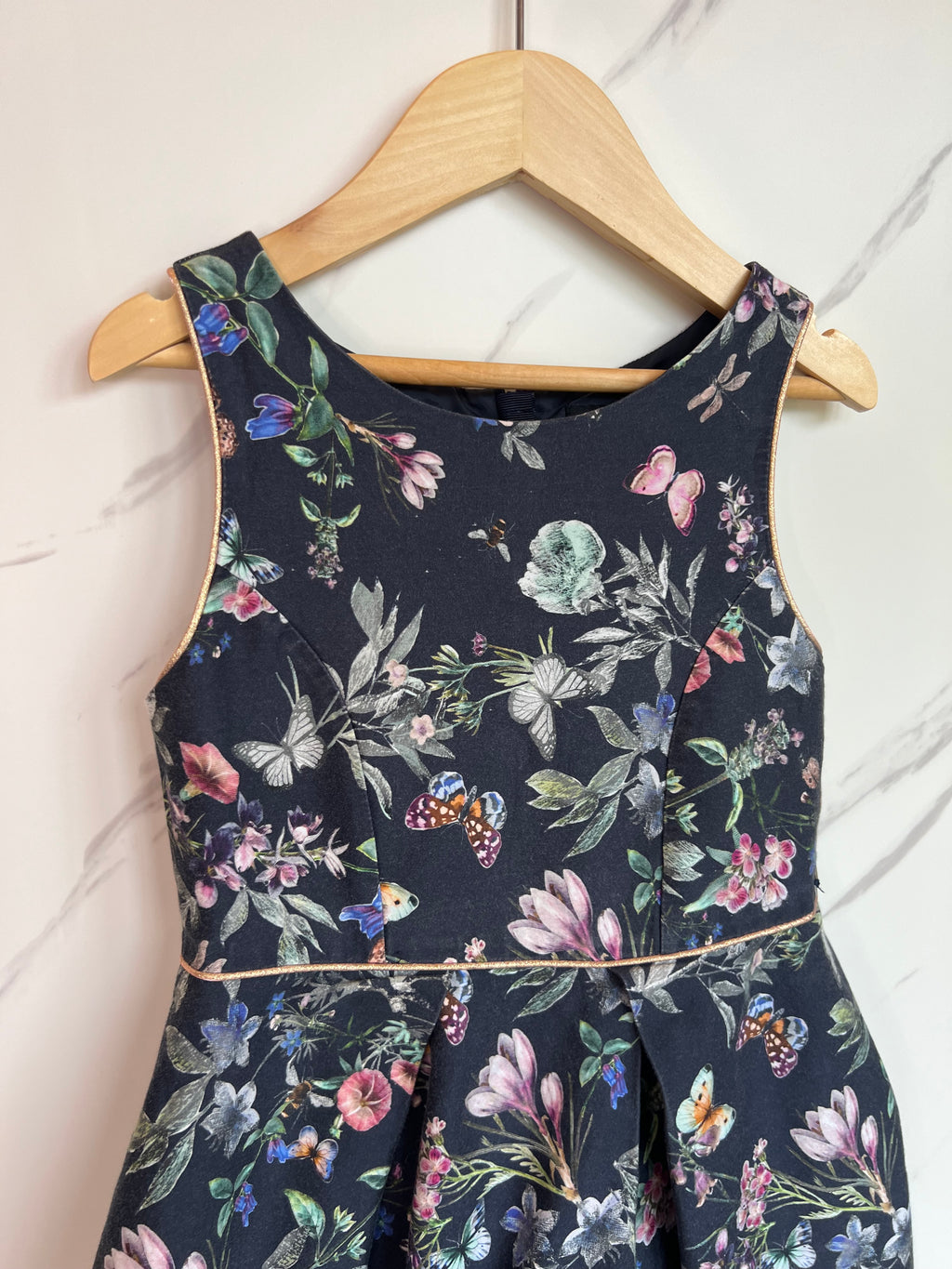 M&S Navy Butterfly Dress Age 5-6 Years