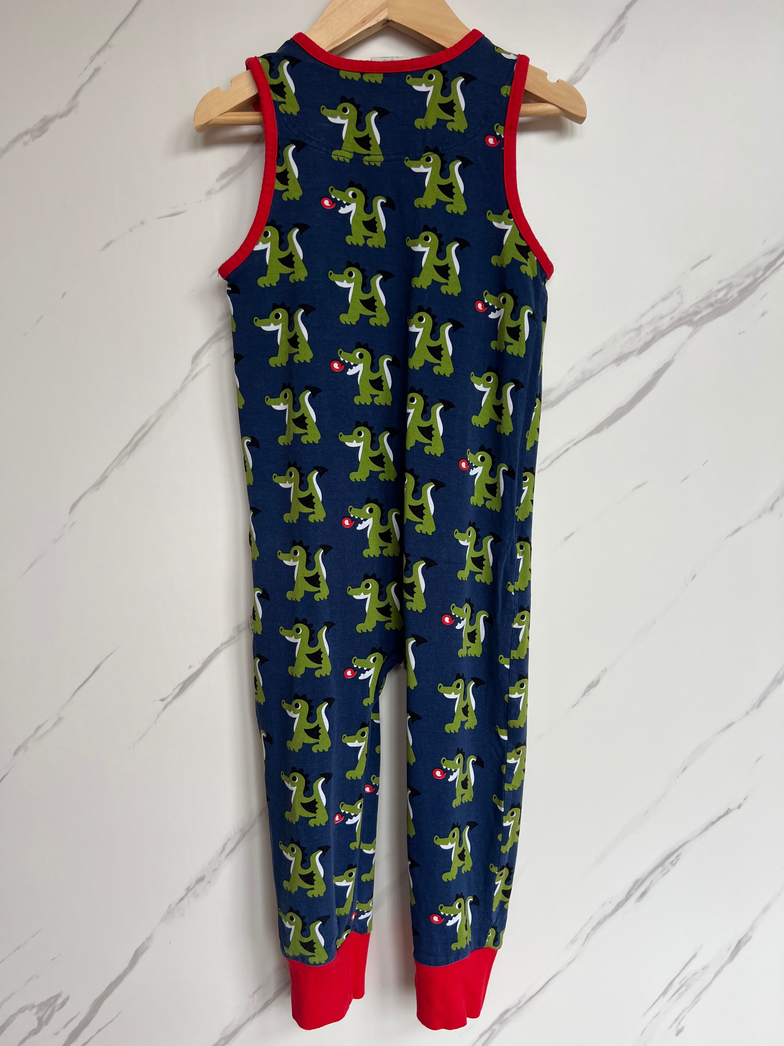 Maxomorra Navy Dragon Dungarees Age 2-3 Years