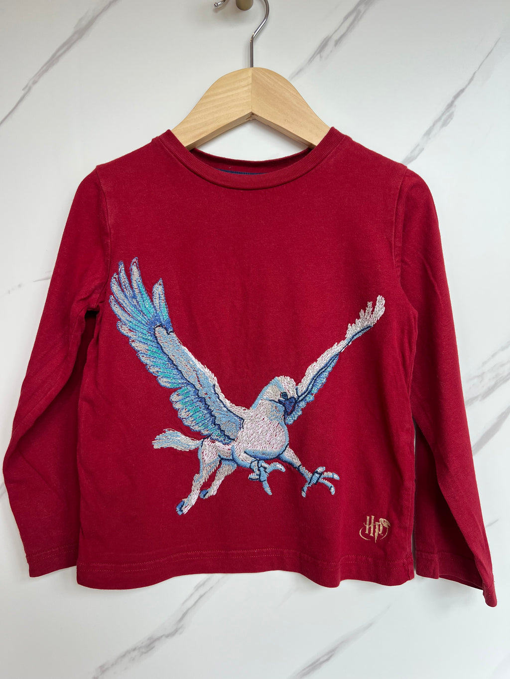 Boden Red Buckbeak Long-Sleeved Top Age 2-3 Years