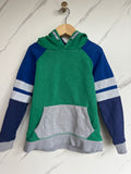 Boden Grey, Blue and Green Hooded Sweatshirt Age 5-6 years
