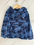 FatFace Blue Camouflage Fleece Hooded Top Age 5-6 Years