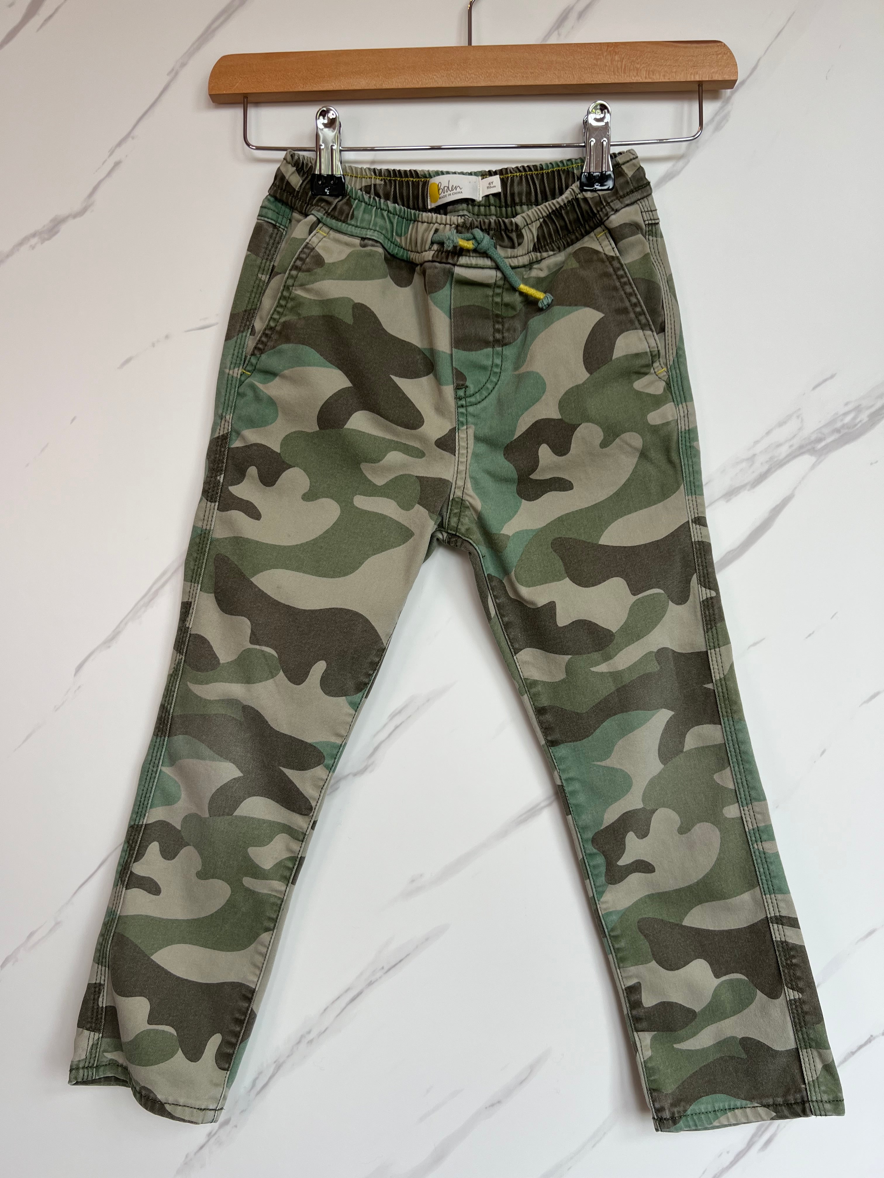 Boden Green Camouflage Trousers Age 6 Years