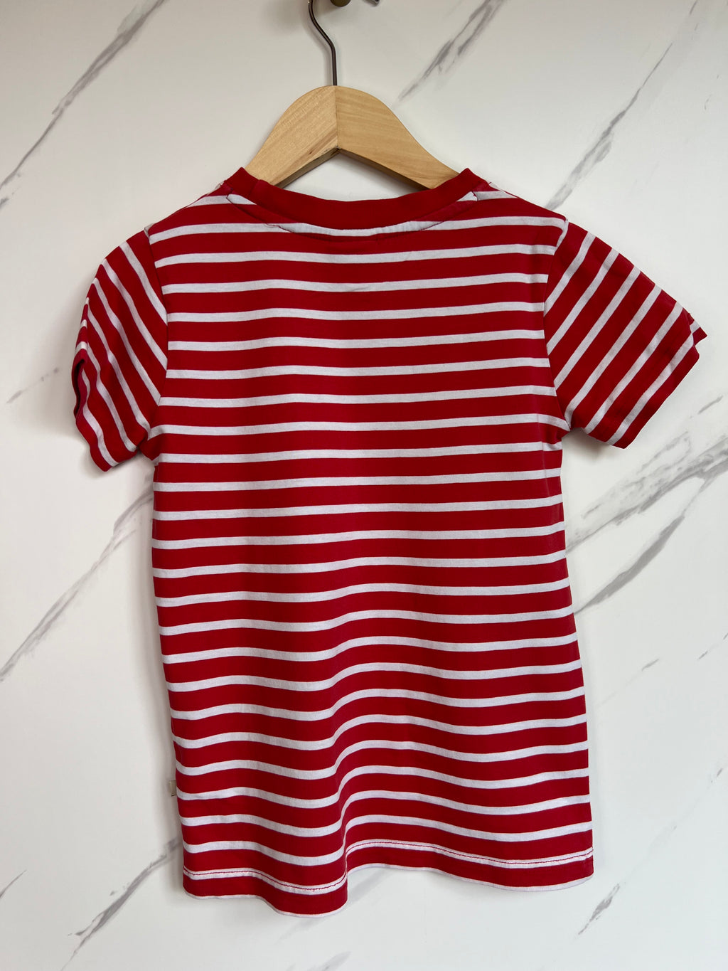 Frugi Red & White Striped T-Shirt Age 5-6 Years
