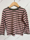 Boden Khaki & Rose Striped Long-Sleeved Top 4-5 Years