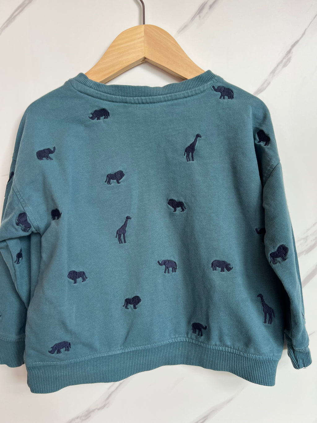 Monsoon Green/Teal Safari Jumper Age 2-3 Years