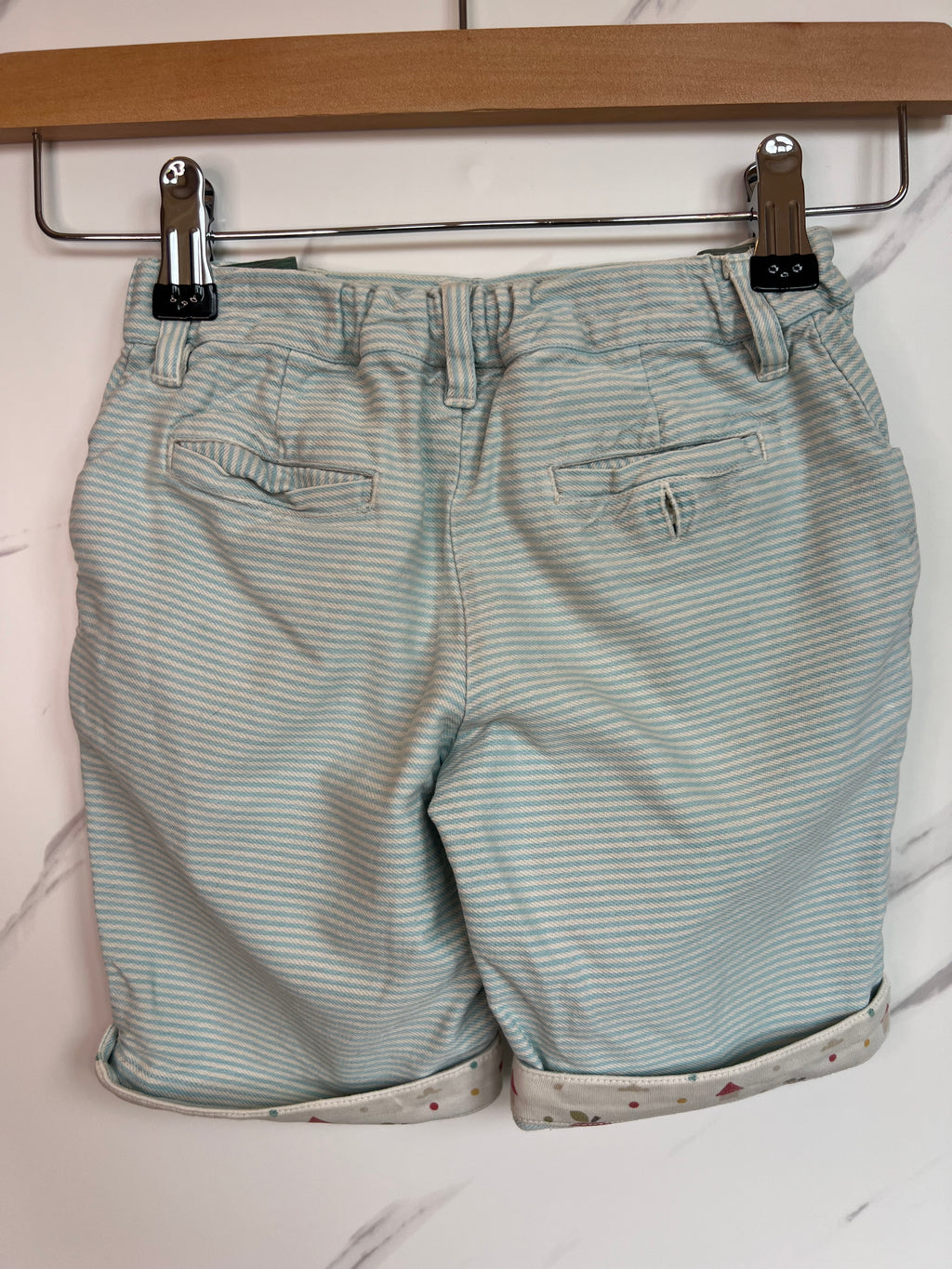 Little Green Radicals Pale Green Striped Shorts Age 4-5 Years
