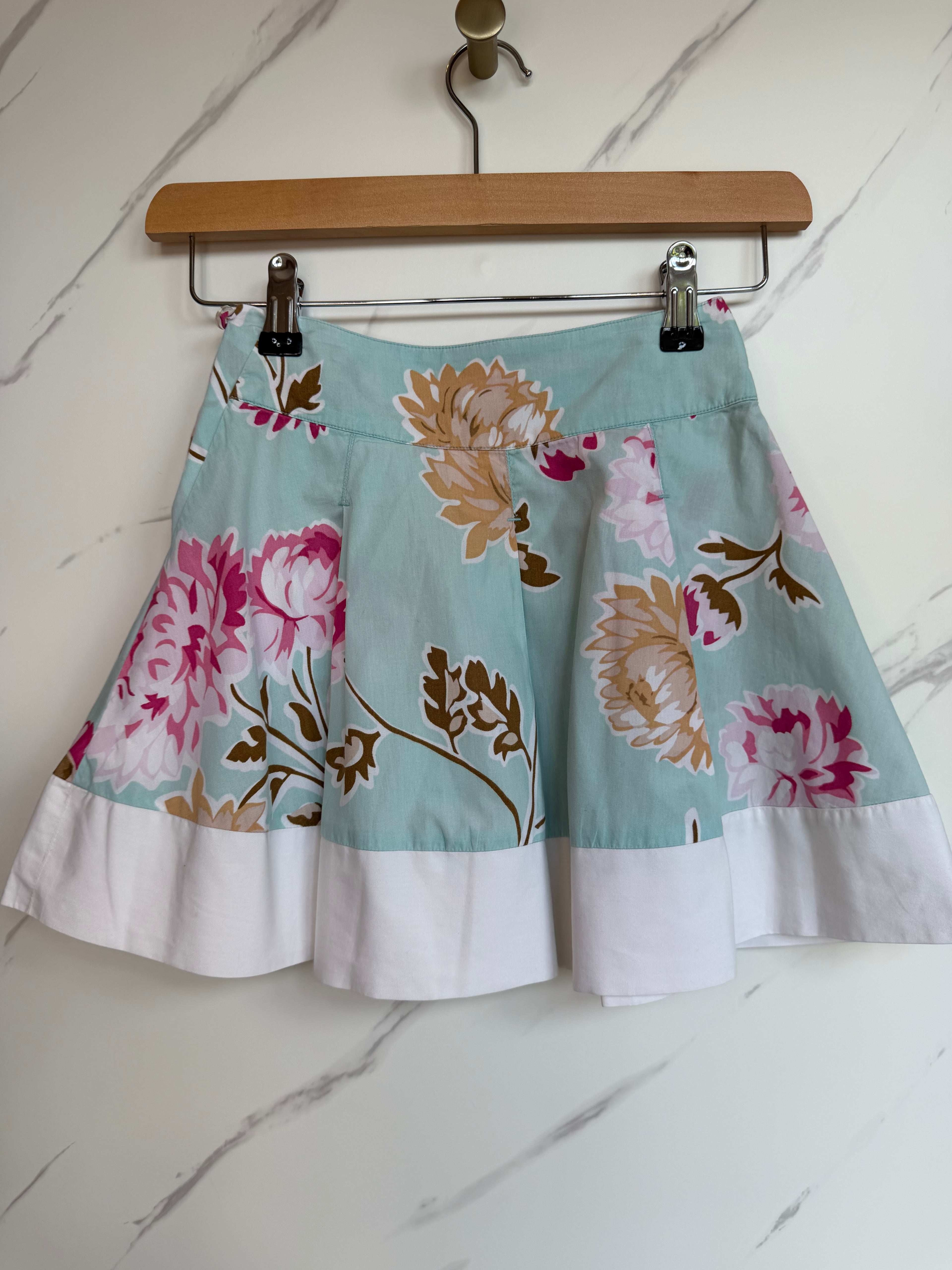 Joules Pink & Blue Floral Skirt Age 4 Years