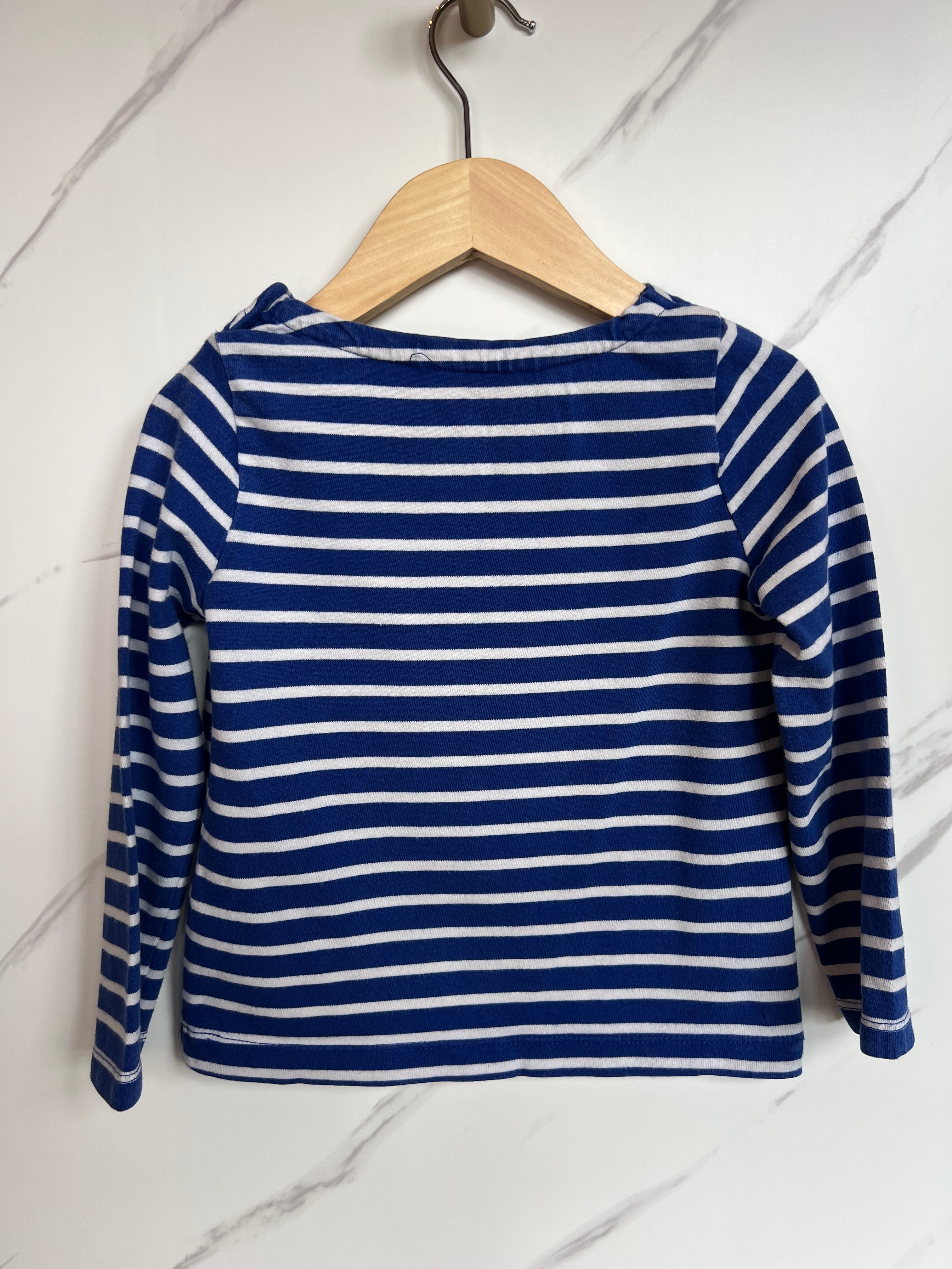 Boden Blue & White Striped Long-Sleeved Top Age 2-3 Years