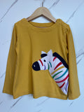 Frugi Yellow Zebra Long-Sleeved Top Age 7-8 Years