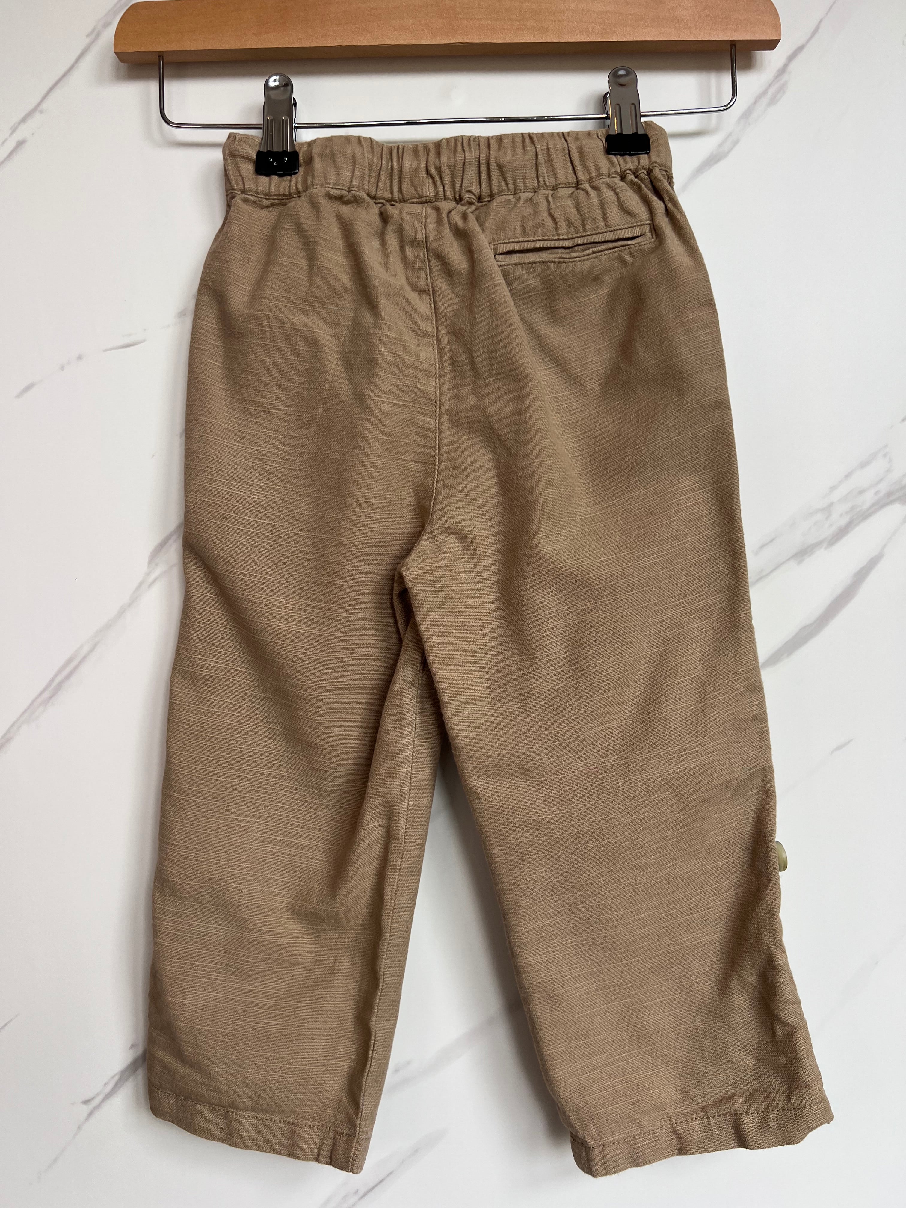 Monsoon Brown Linen Trousers Age 2-3 Years
