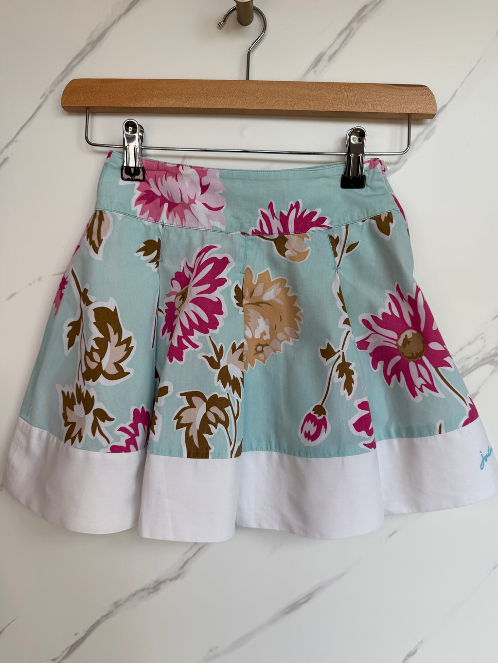 Joules Pink & Blue Floral Skirt Age 4 Years