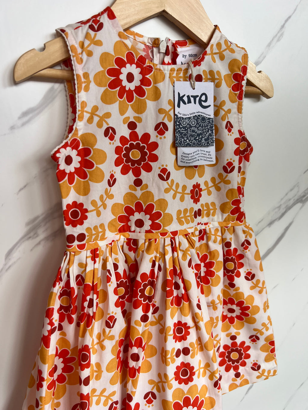 Kite Yellow and Orange Floral Dress Age 2 Years