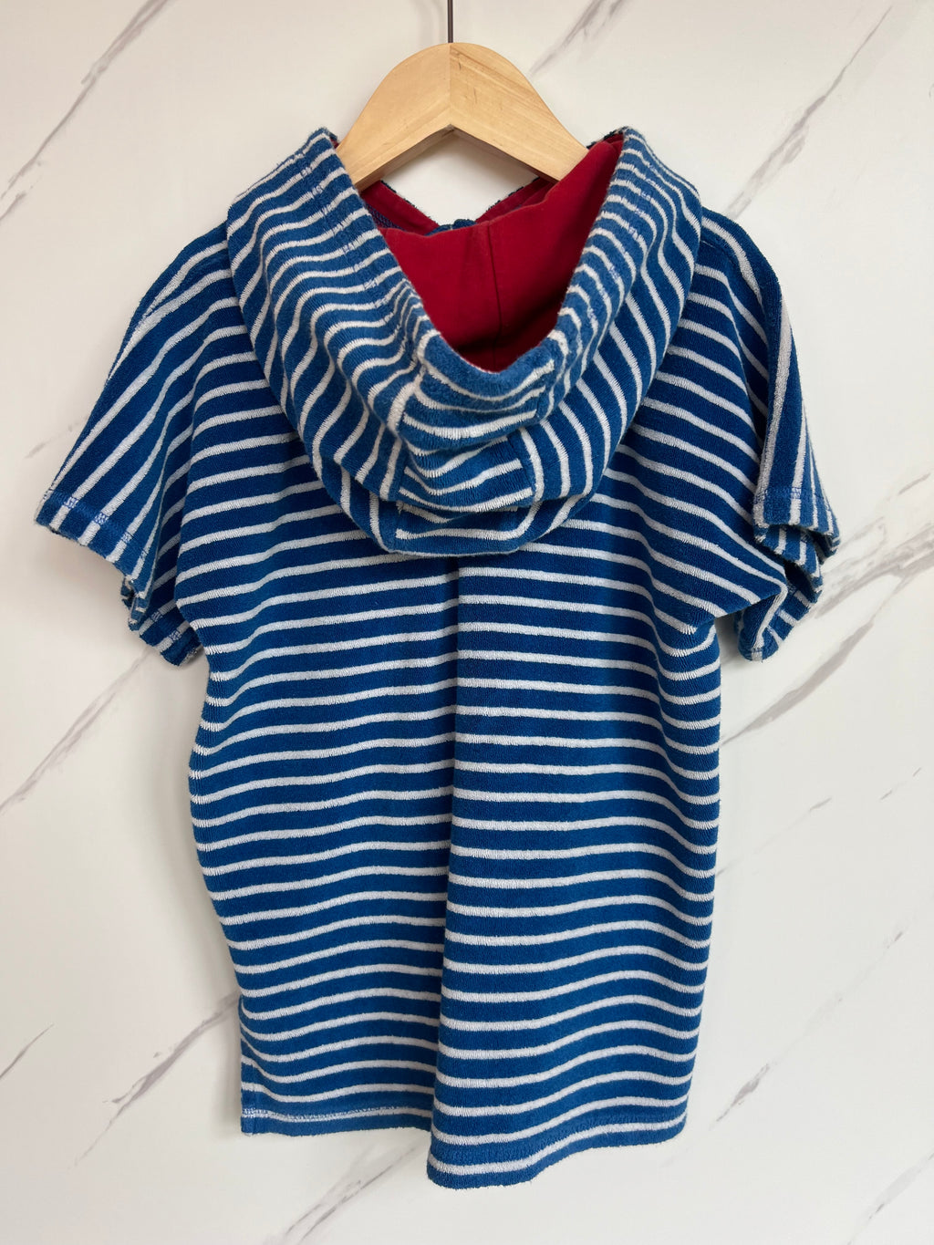 JoJo Maman Bebe Blue & White Striped Beach Cover-Up Age 4-5 Years