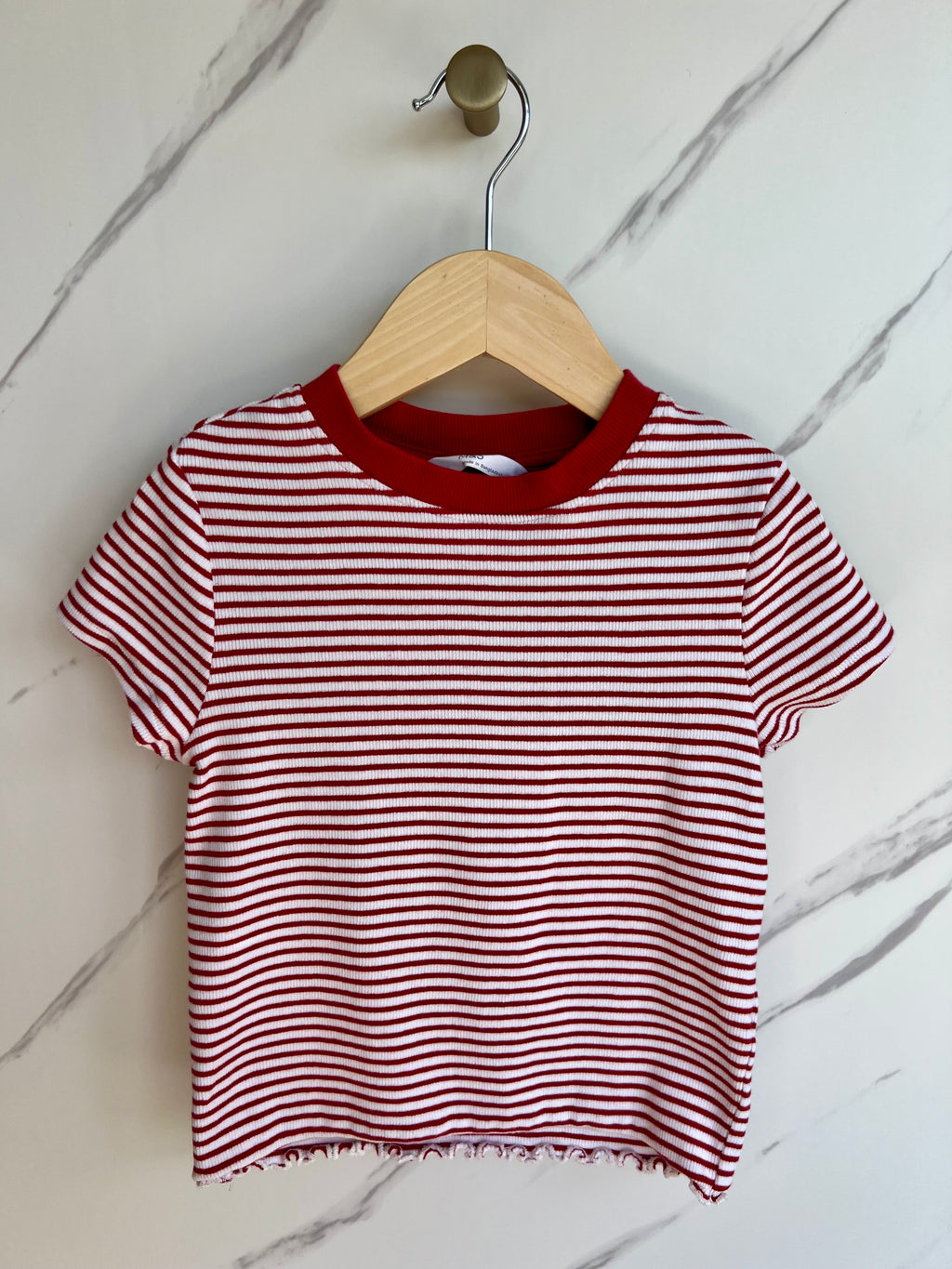 M&S Extra-Slim Fit Waist Length Striped T-Shirt Age 6 Years