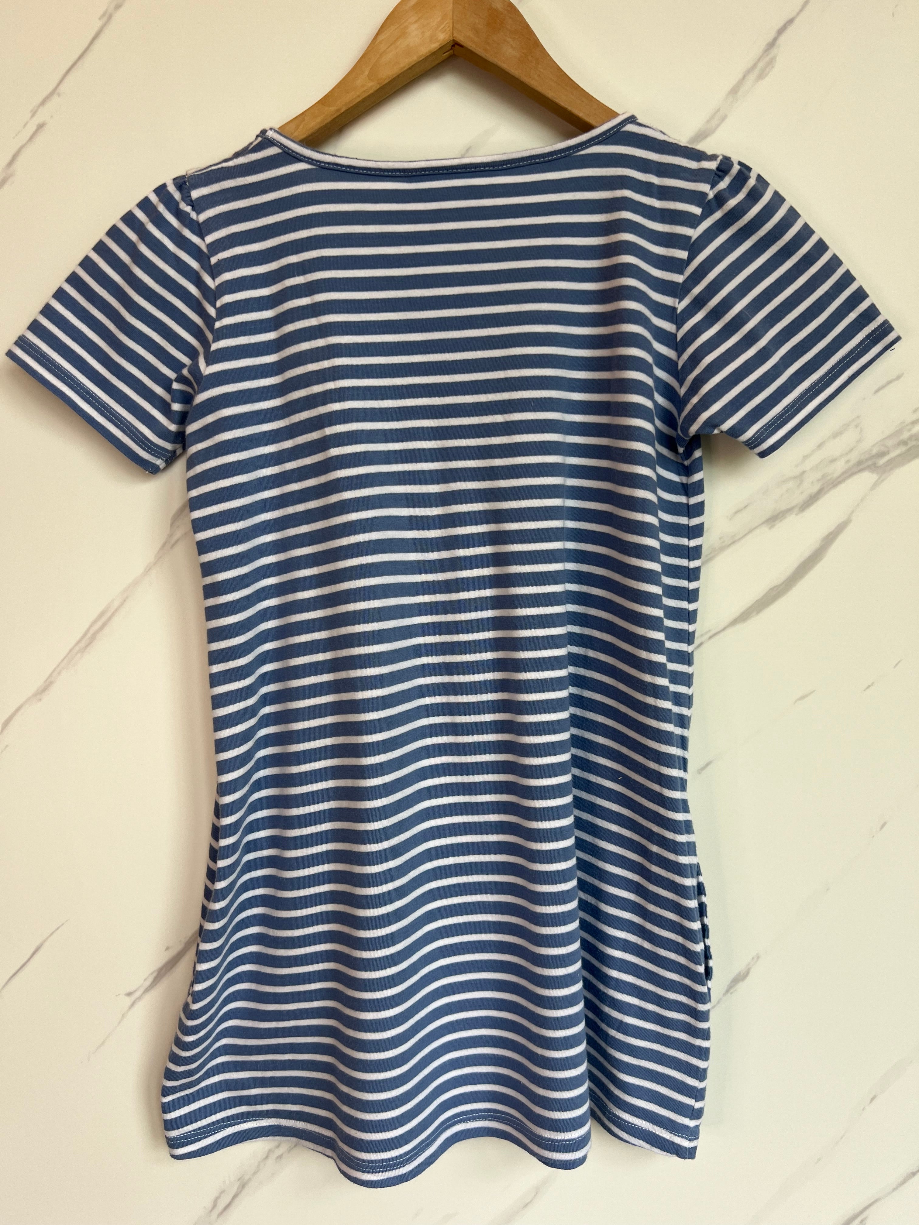 Little White Company Blue & White Striped Tunic Dress Age 9-10 Years