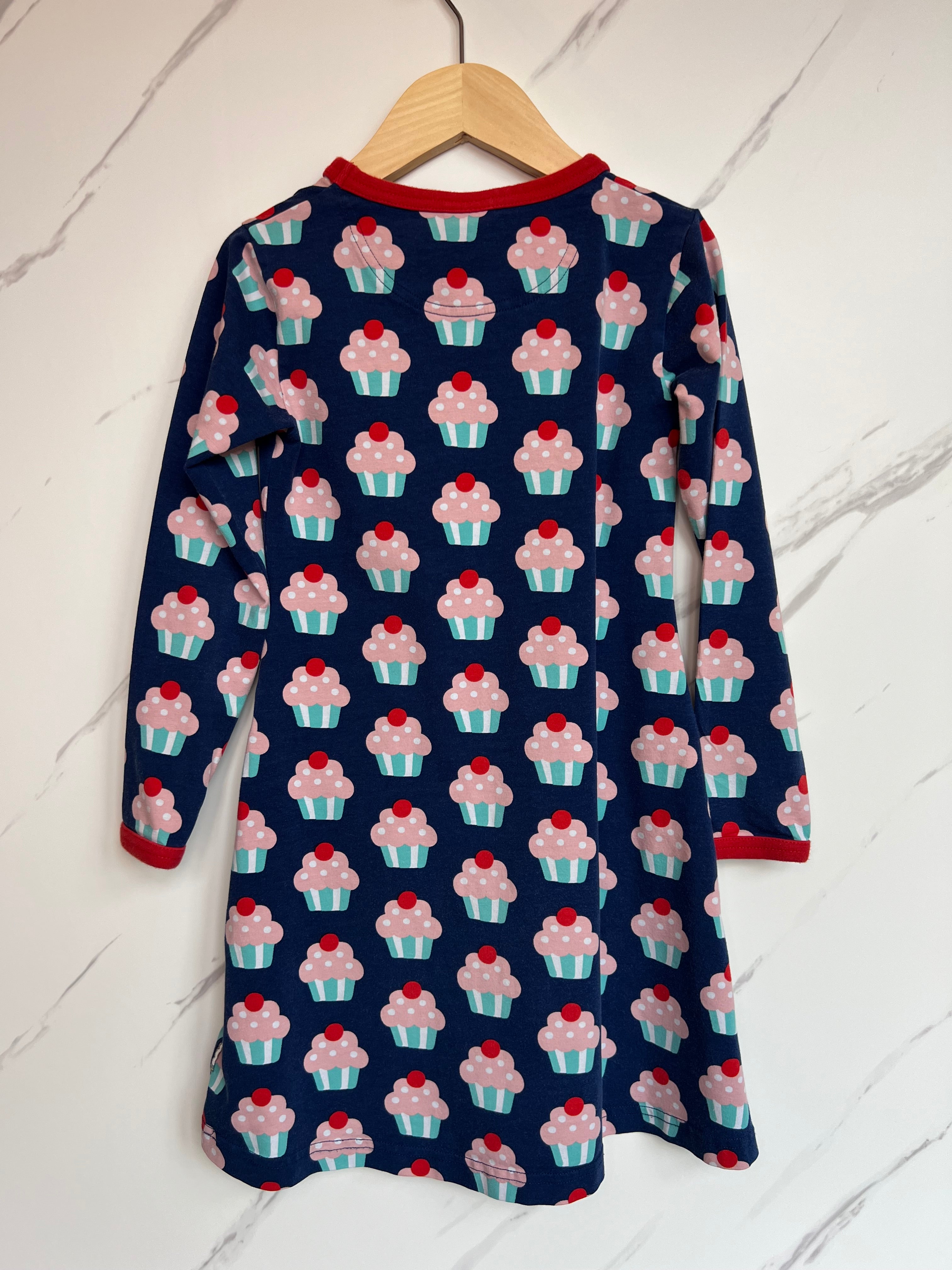 Maxomorra Navy Cupcakes Dress Age 5-6 Years