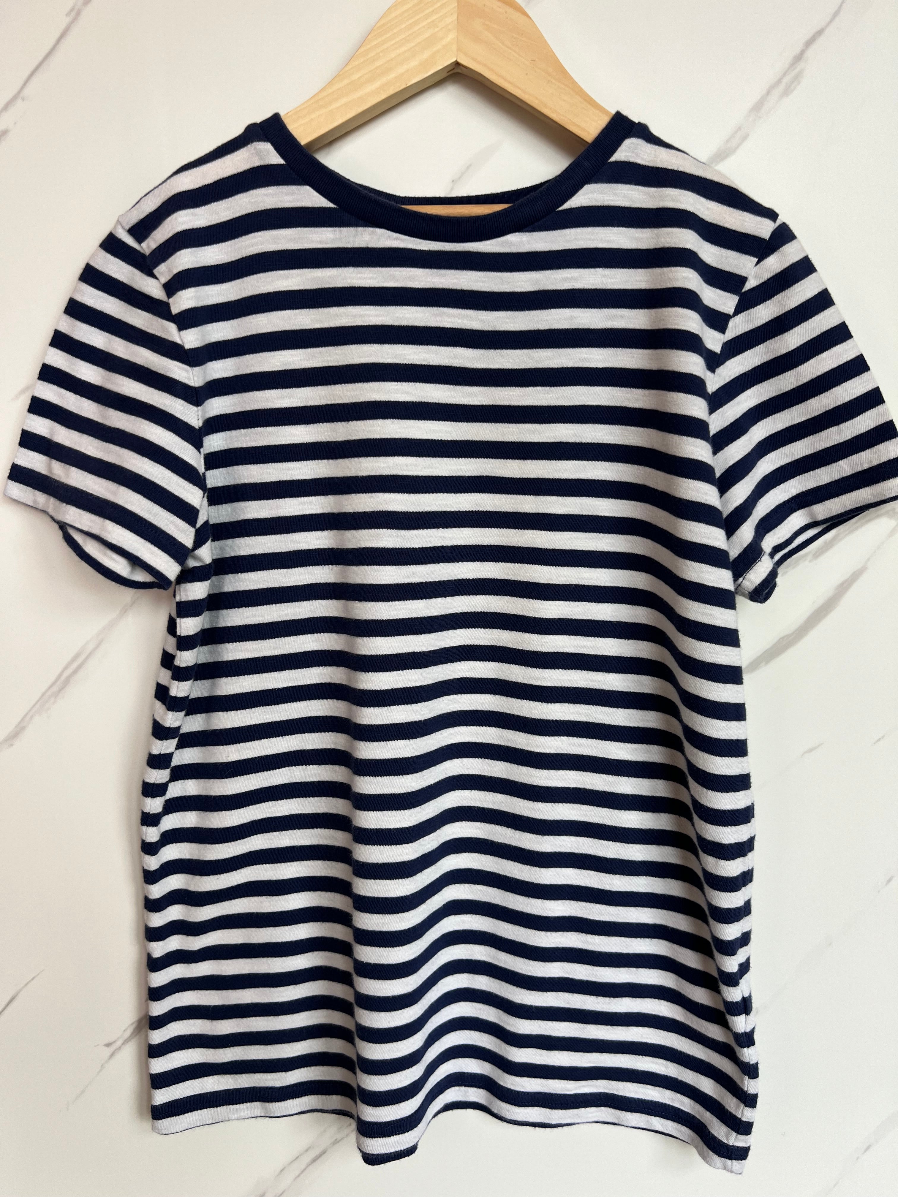 Boden Navy & White Striped T-Shirt Age 11-12 Years