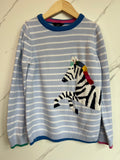 Joules Pale Blue Striped Zebra Jumper Age 10 Years