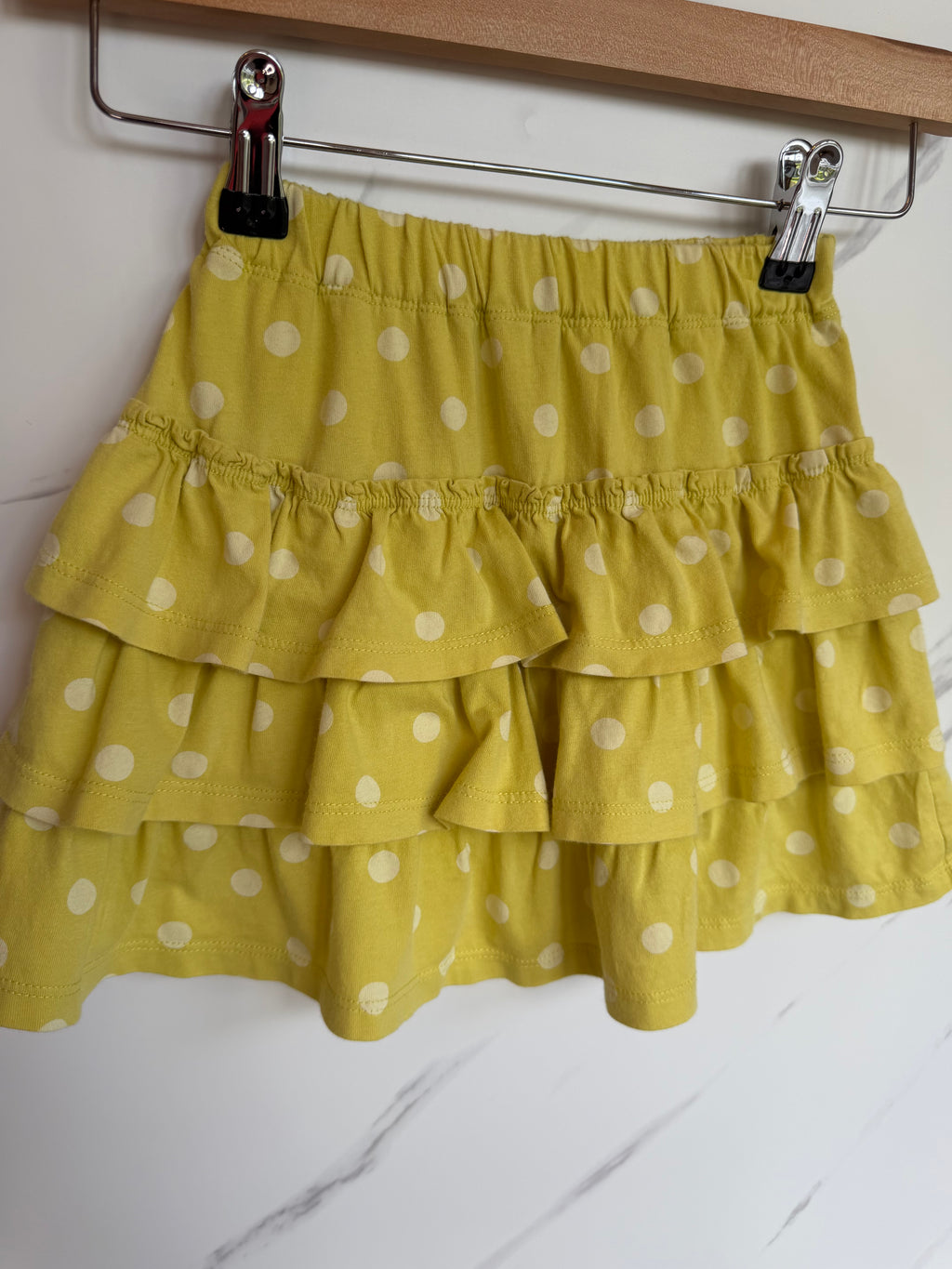 Boden Yellow Polka Dot Layered Skort Age 6-7 years