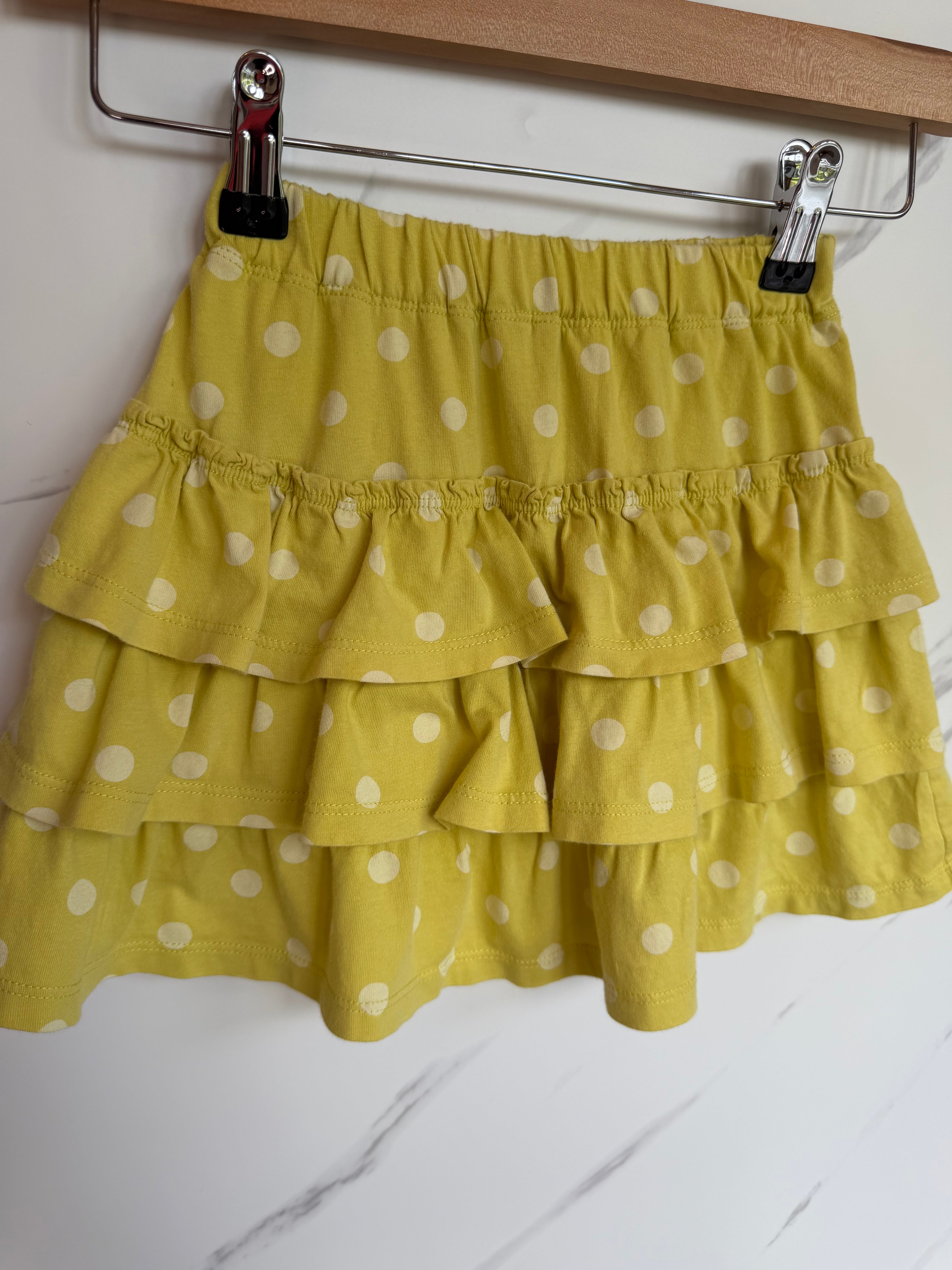 Boden Yellow Polka Dot Layered Skort Age 6-7 years