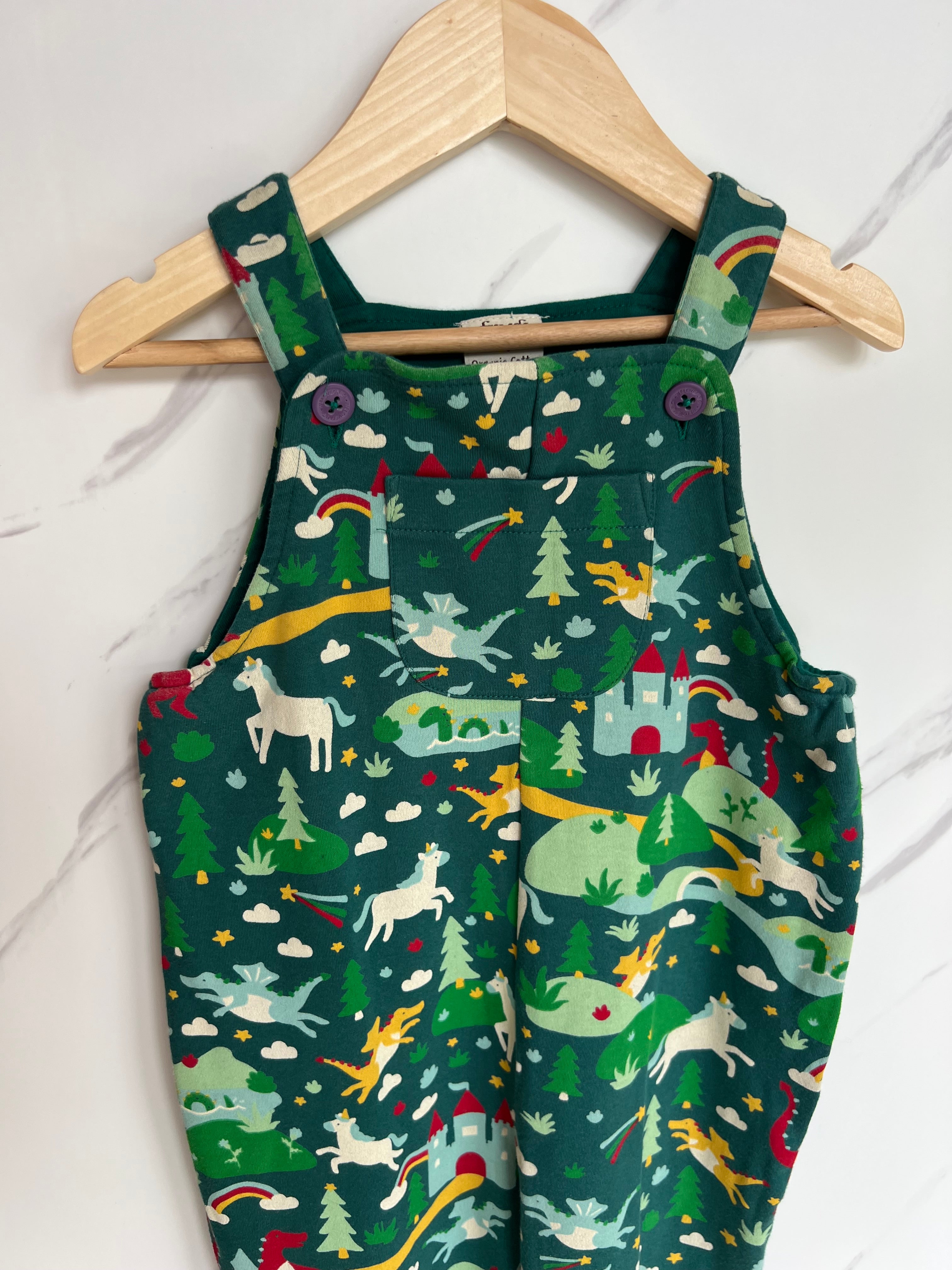 Frugi Green Fairytale Dungarees Age 2-3 Years