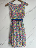 John Lewis Ditsy Floral Dress with Blue Sash Age 12 Years