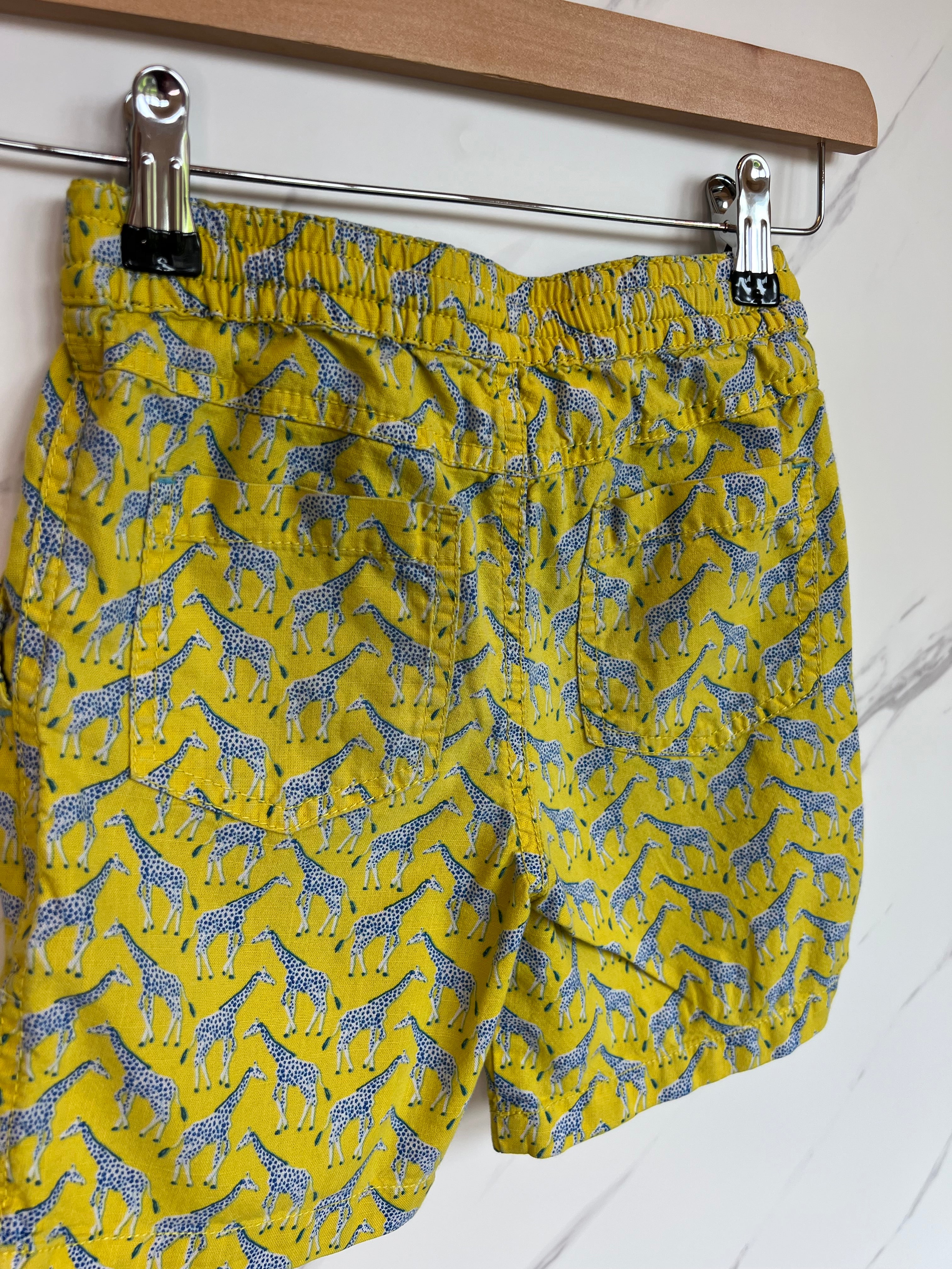 Boden Yellow Giraffe Design Shorts Age 6 Years