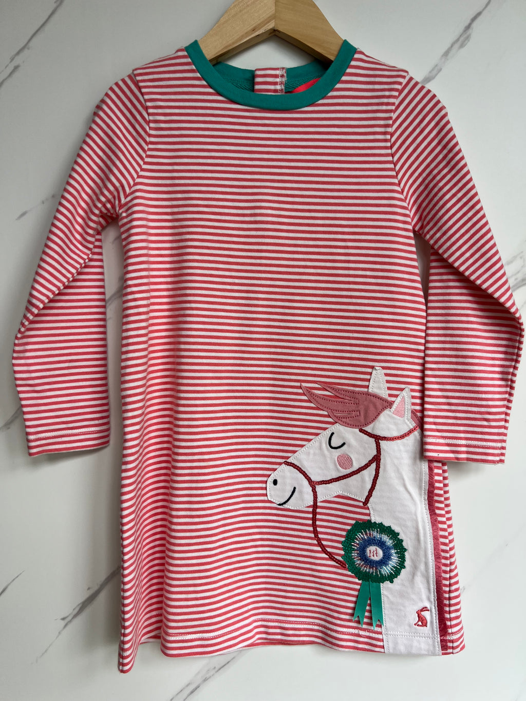 Joules Red Striped Horse Show Dress Age 4 Years