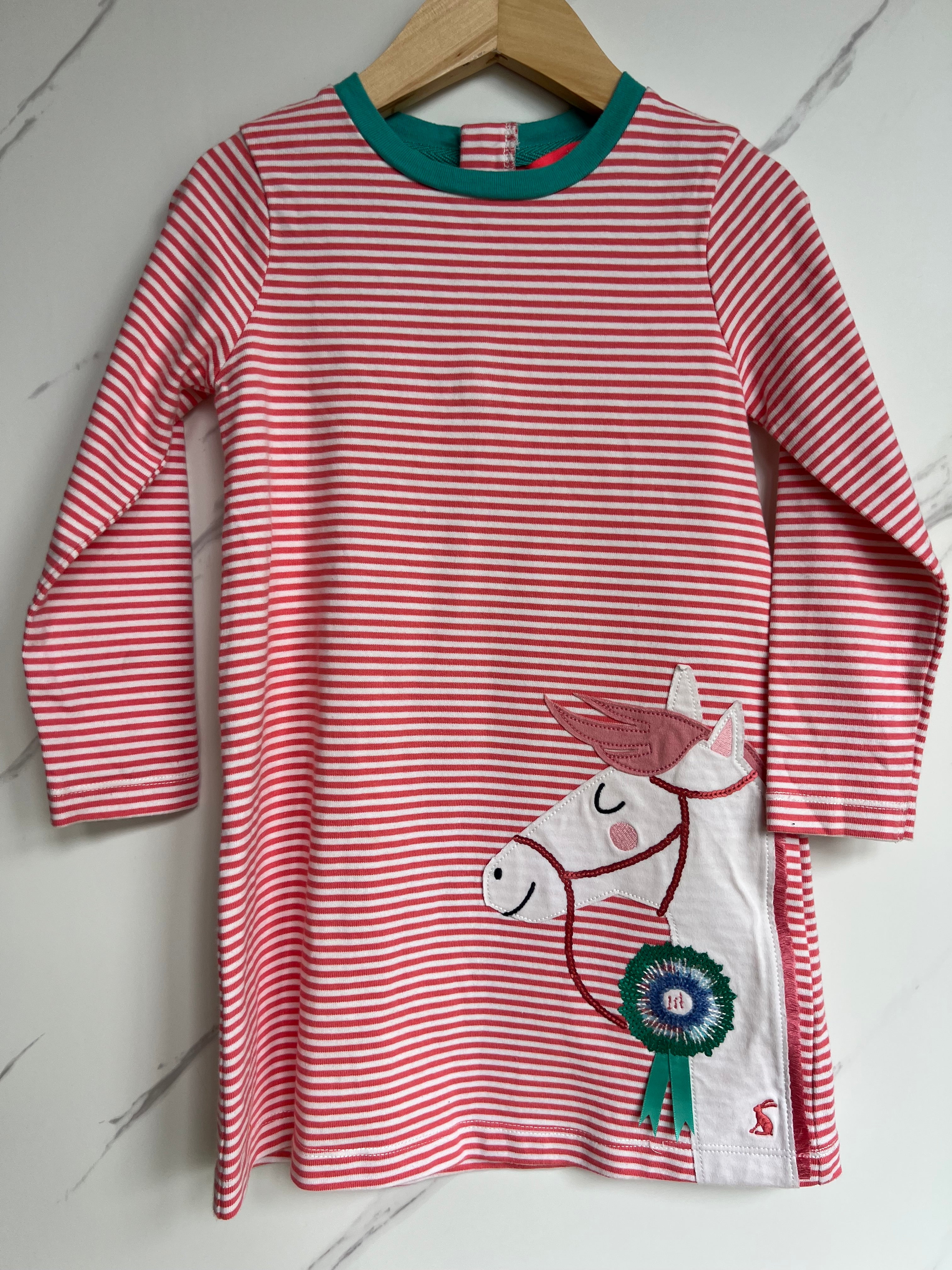Joules Red Striped Horse Show Dress Age 4 Years