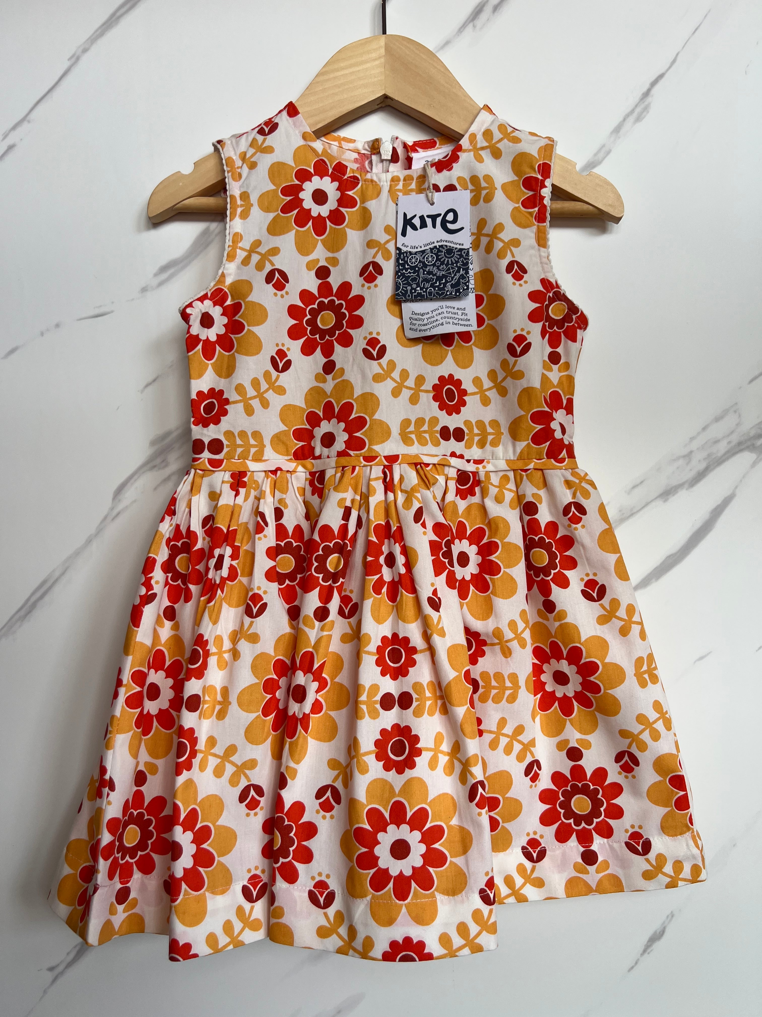 Kite Yellow and Orange Floral Dress Age 2 Years