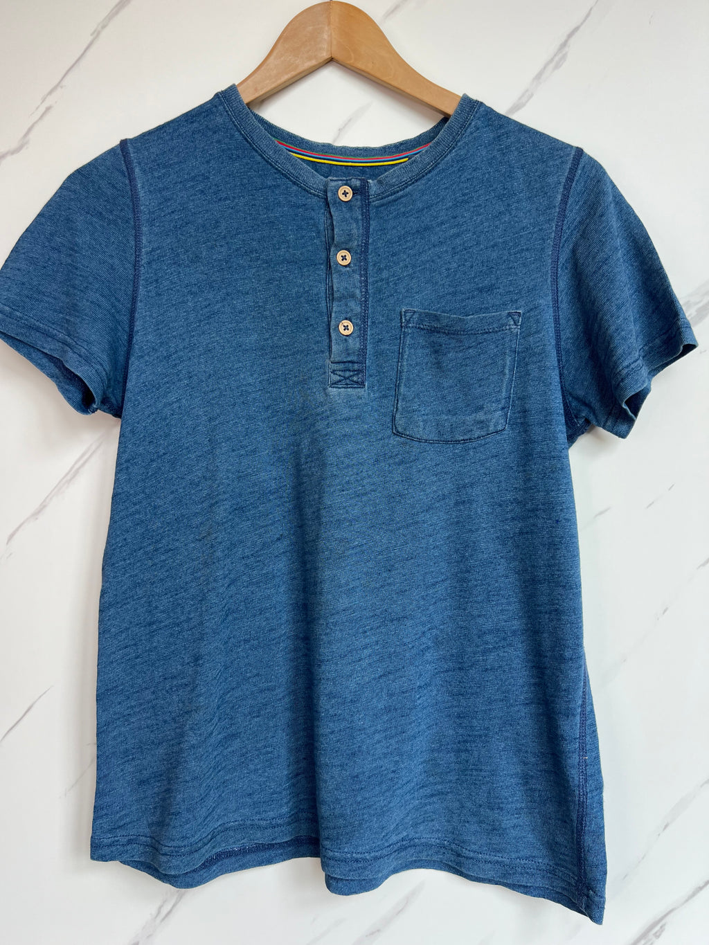 Boden Blue Button T-Shirt Age 11-12 Years