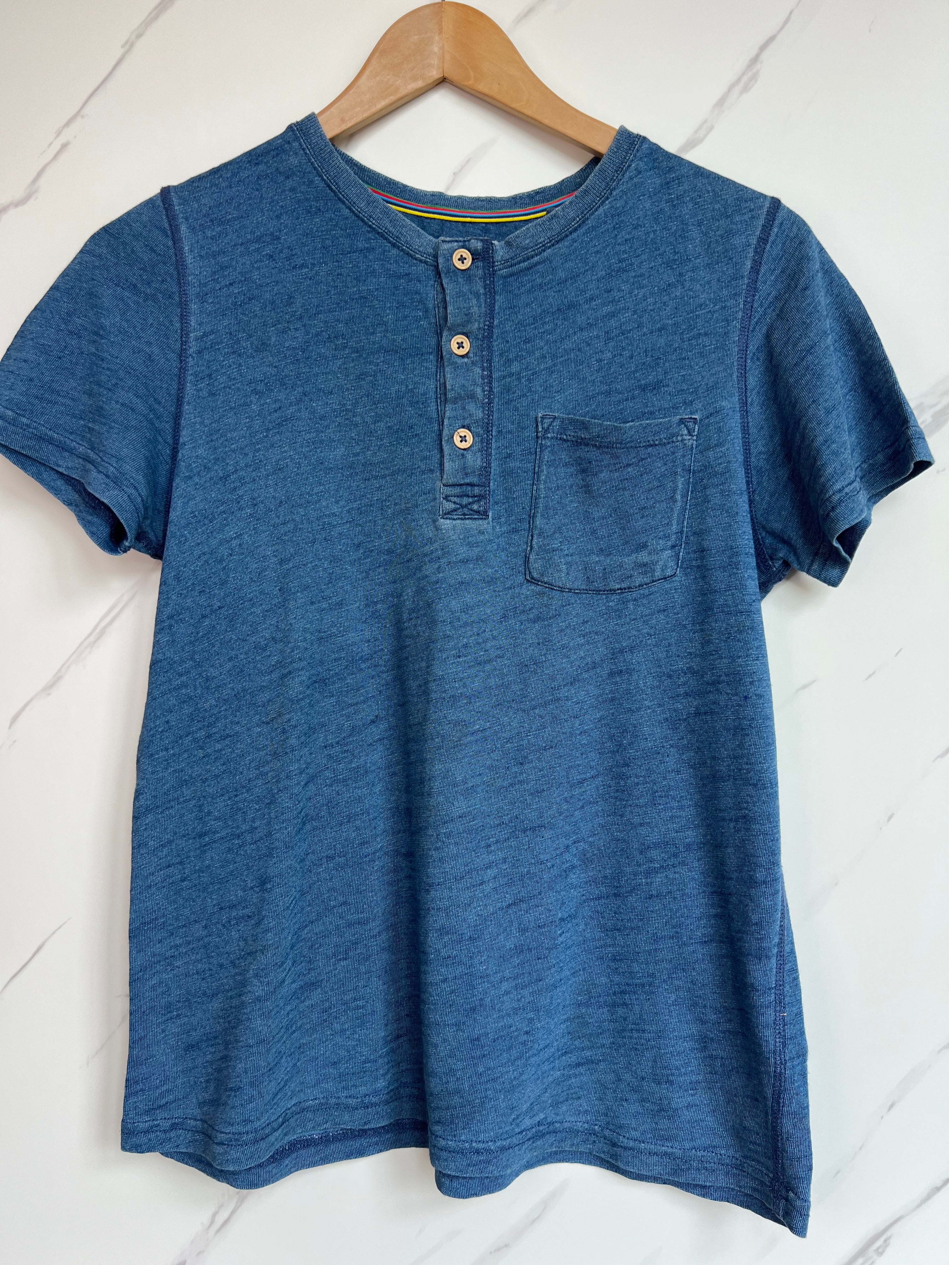 Boden Blue Button T-Shirt Age 11-12 Years