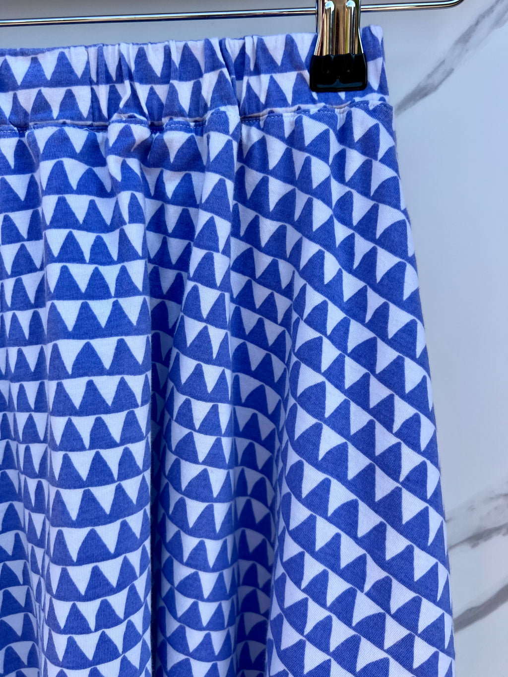 Joules Blue and White Triangle Pattern Skirt Age 5-6 years