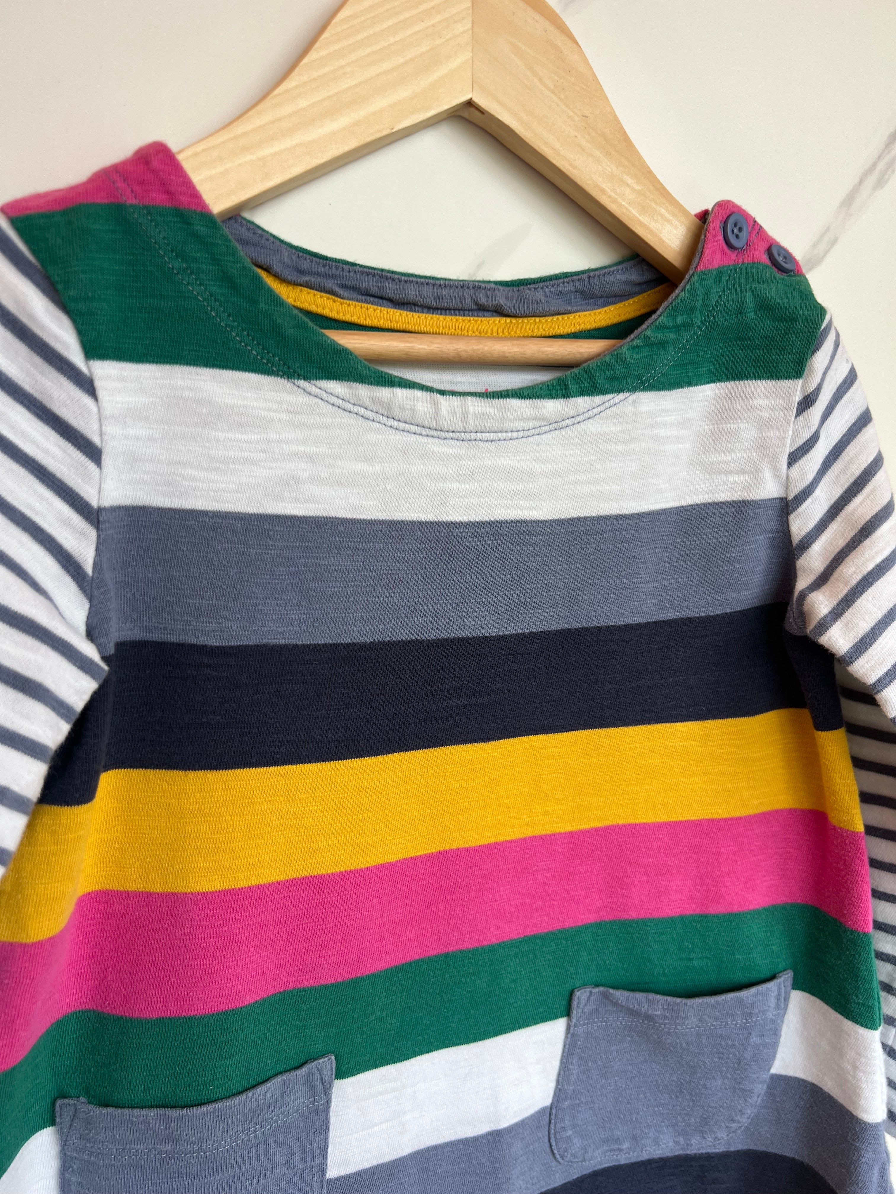 Boden Rainbow Striped Dress Age 3-4 Years