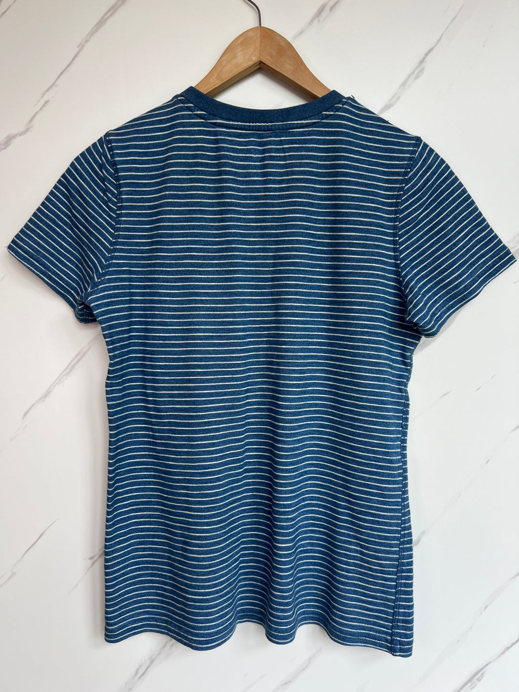 Boden Blue Striped Button T-Shirt Age 11-12 Years