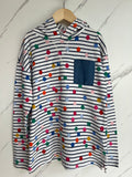 Joules Rainbow Dots Striped Hooded Long-Sleeved Top Age 11 Years