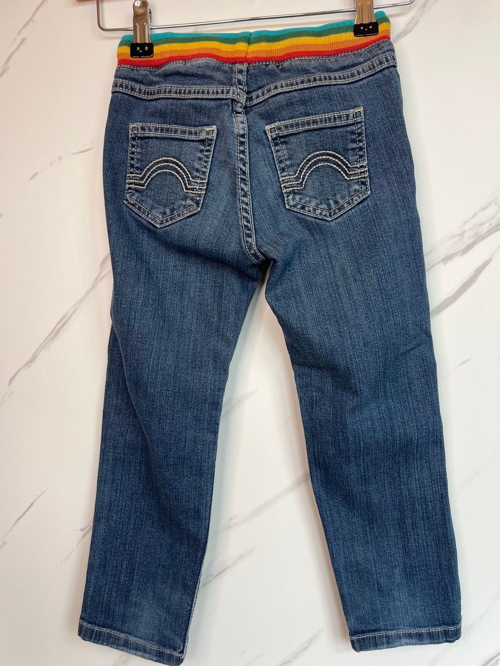 Frugi Jeans With Rainbow Band Age 4-5 Years