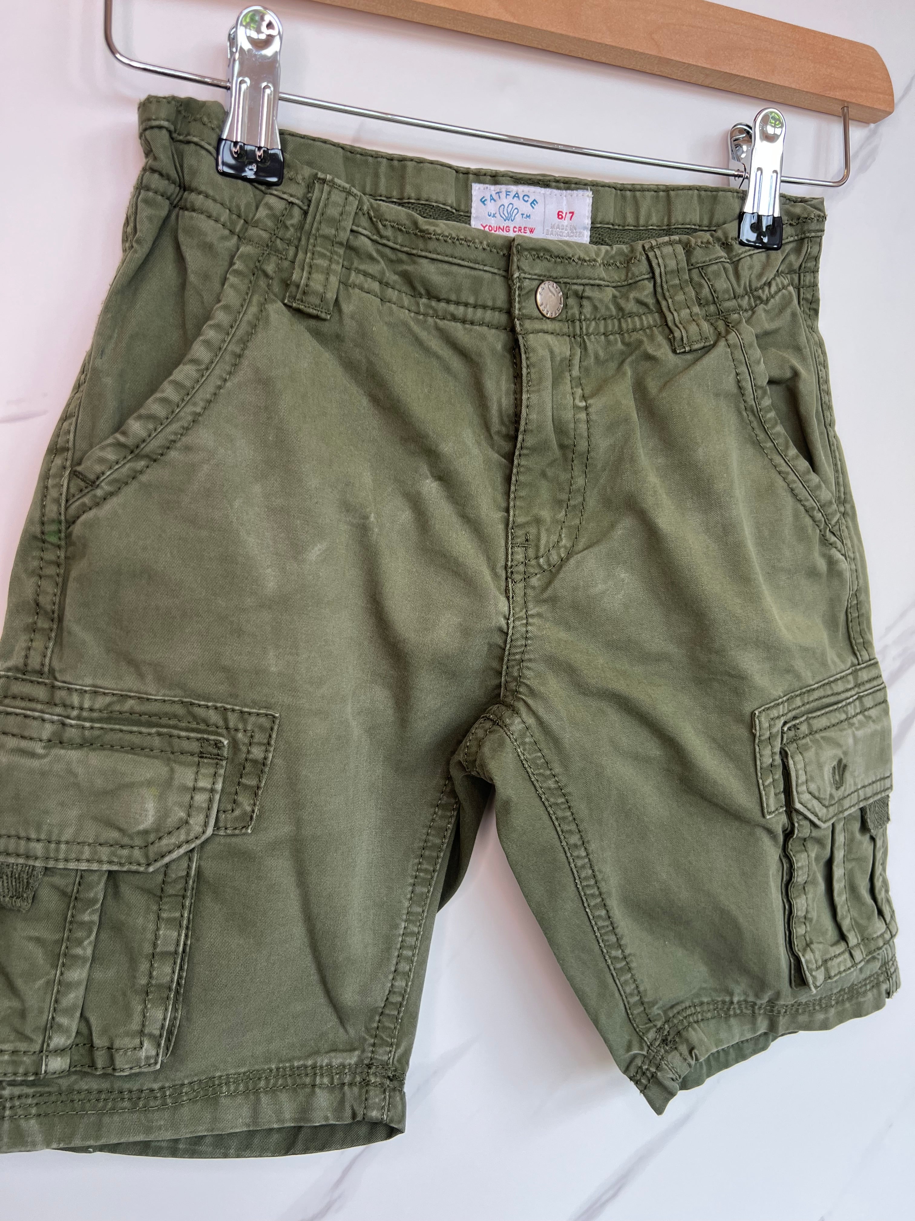 Fatface Khaki Cargo Shorts Age 6-7 Years