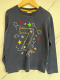 Frugi Navy "7" Long Sleeved Top Age 7-8 Years
