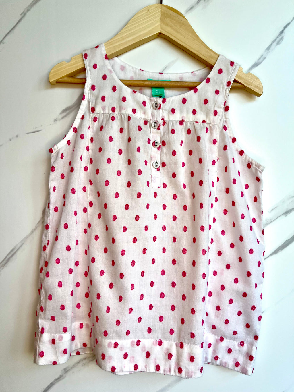 Monsoon White and Pink Vest Top Age 6-7 Years