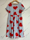 Boden Blue & White Striped Heart Dress Age 11-12 Years