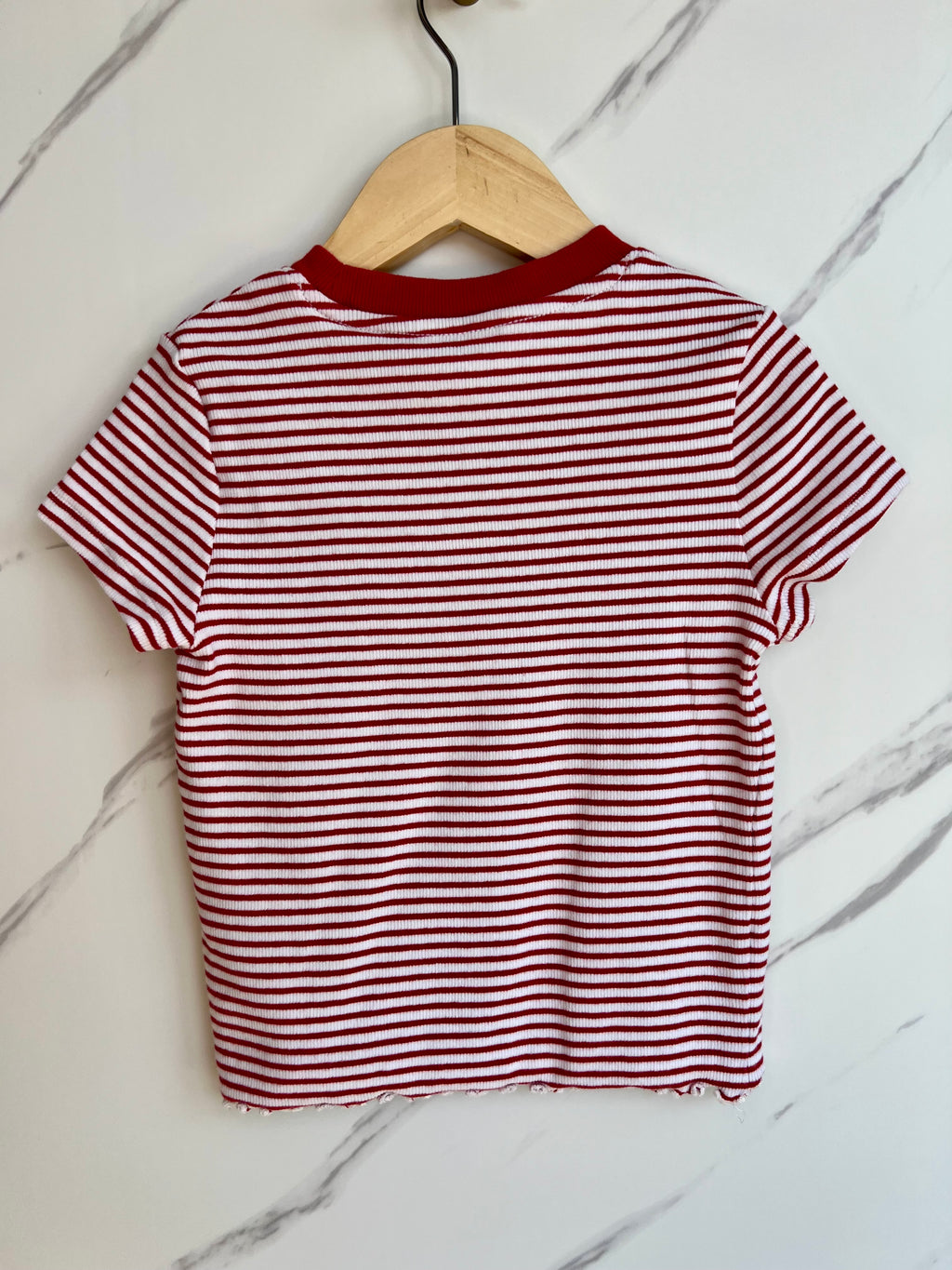 M&S Extra-Slim Fit Waist Length Striped T-Shirt Age 6 Years
