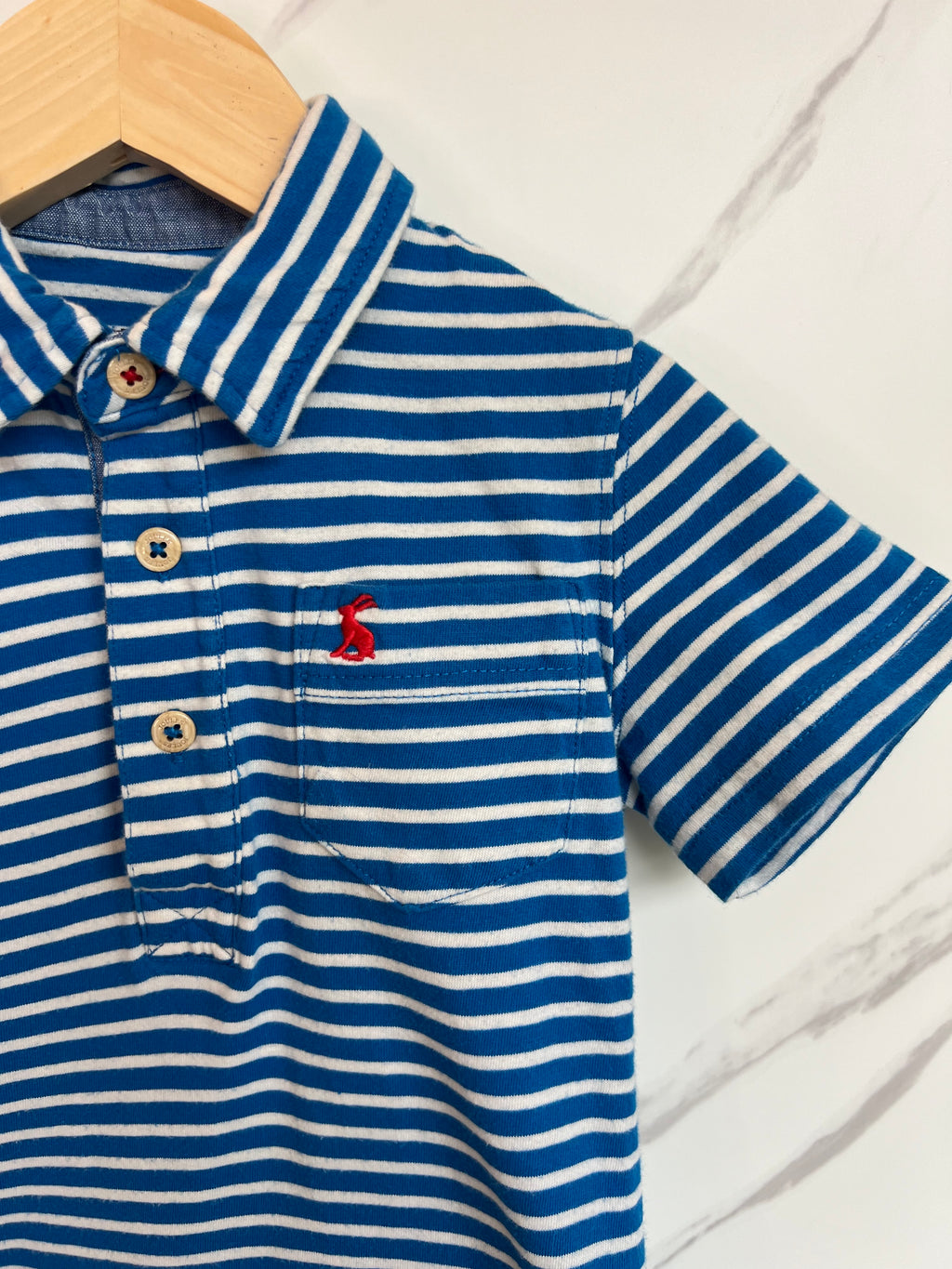 Joules Blue Striped Polo Shirt Age 5 Years