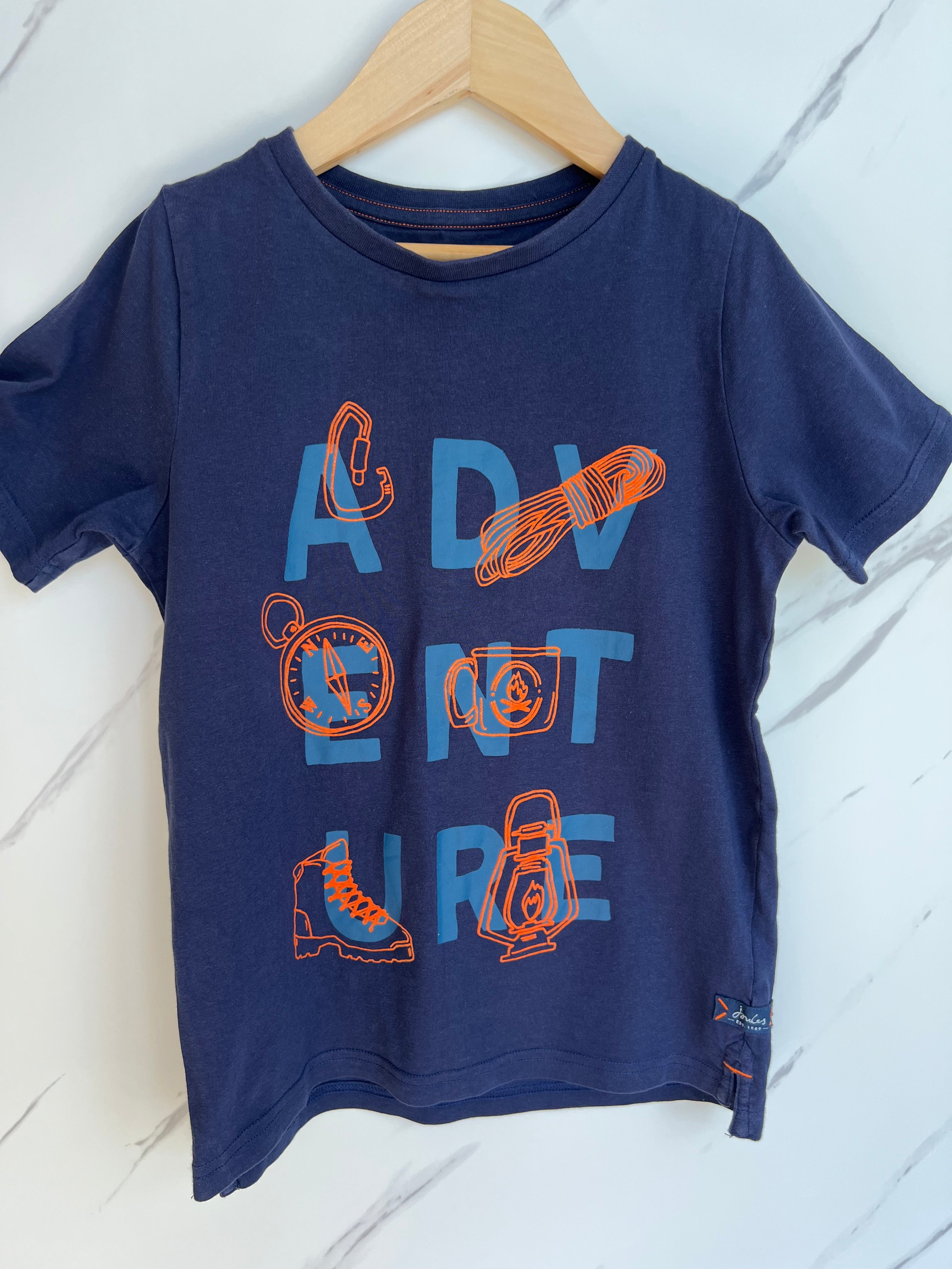 Joules Navy "ADVENTURE" T-Shirt Age 9 Years