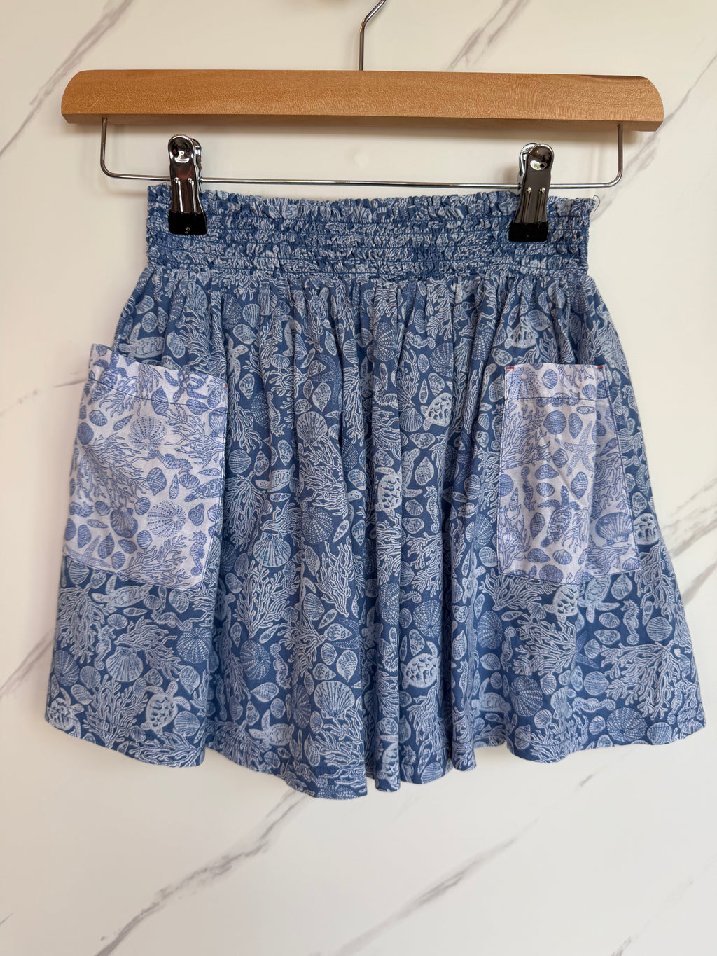 Fatface Blue Turtles & Coral Skirt Age 6-7 Years
