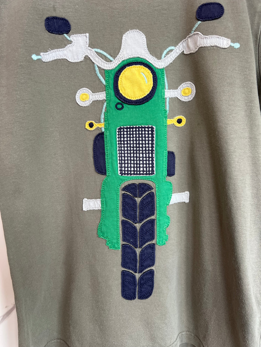Boden Grey-Green Motorbike T-Shirt Age 9-10 Years