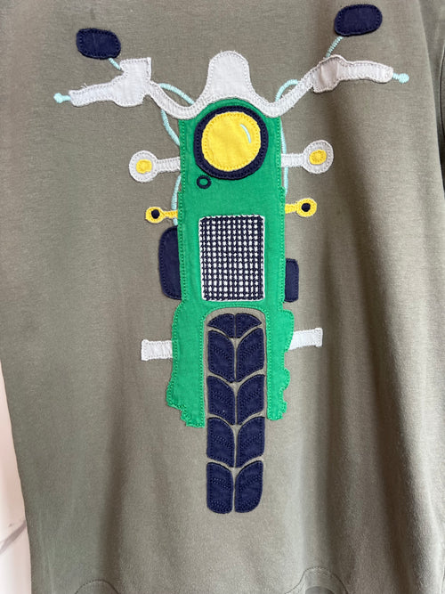 Boden Grey-Green Motorbike T-Shirt Age 9-10 Years