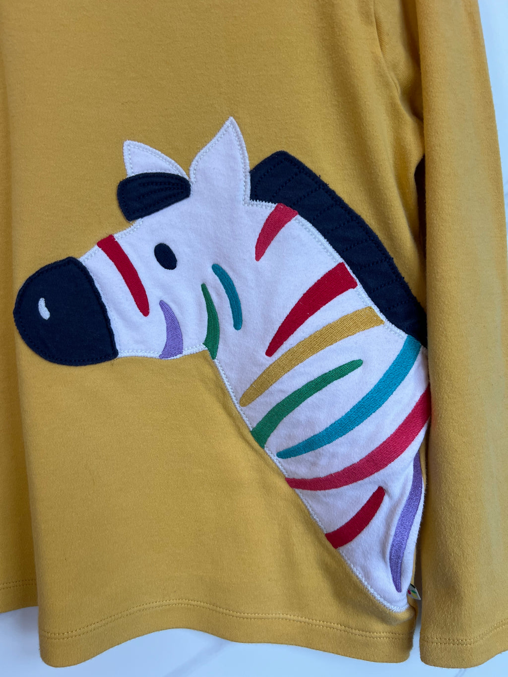 Frugi Yellow Zebra Long-Sleeved Top Age 7-8 Years