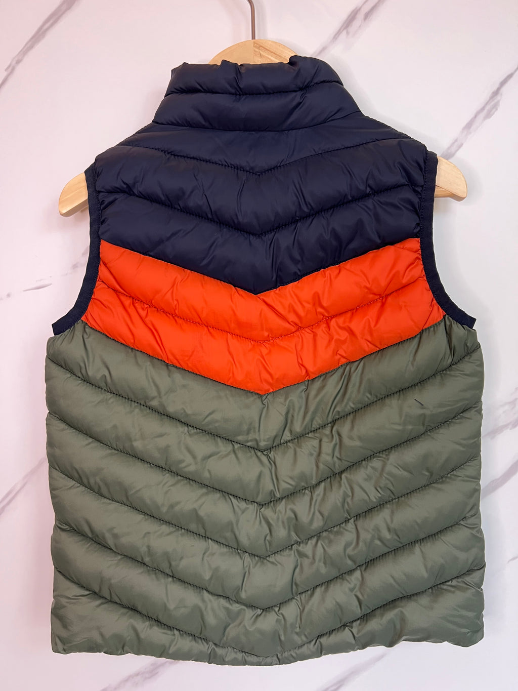 Joules Khaki, Orange and Navy Gilet Age 3 Years