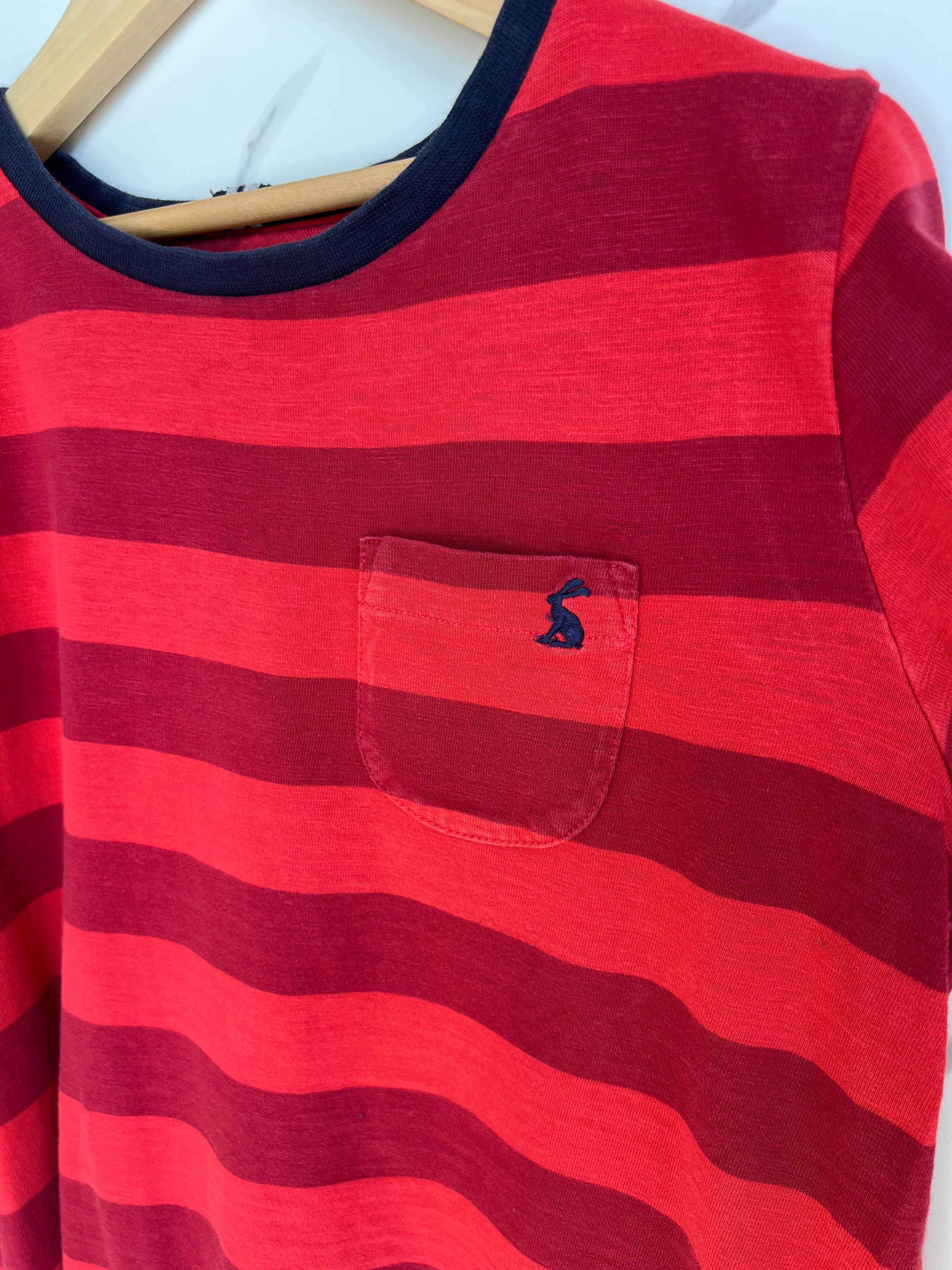 Joules Red & Burgundy Striped T-Shirt Age 12 Years